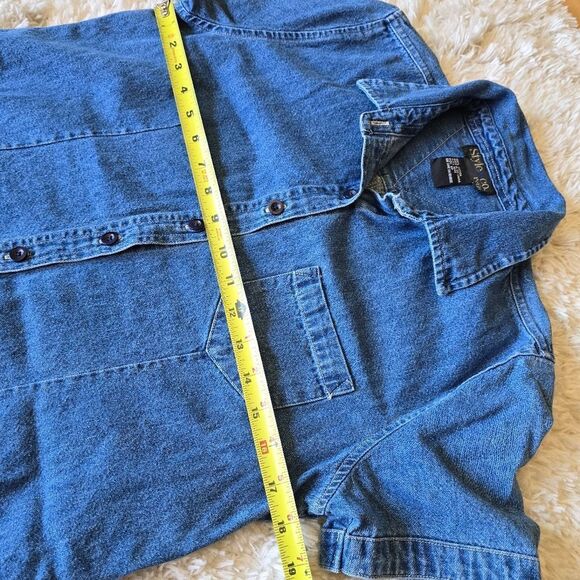 STYLE & Co Womens Denim Button-Up Dress Size 8P Vintage 90s - Picture 5 of 7